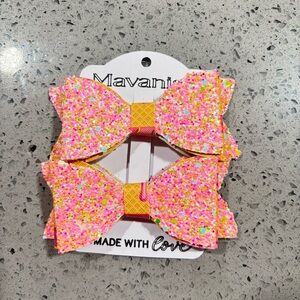 Mavani Sparkling Pink Hair Bows